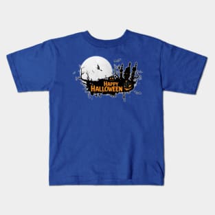 Halloween Witch Full Moon Pumpkin Scary Kids T-Shirt